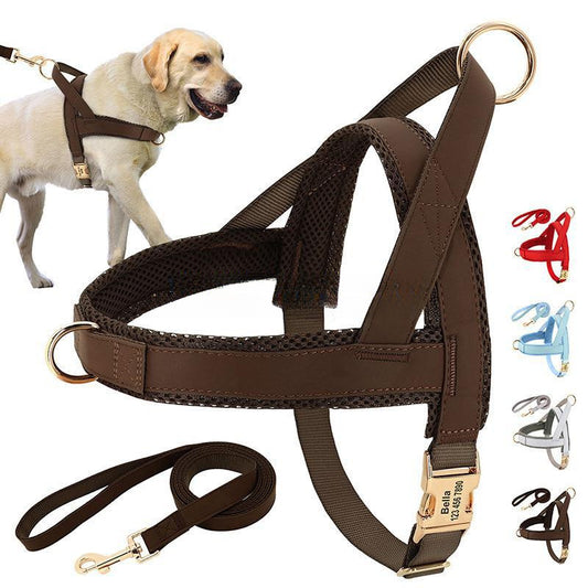 3-pcs set Dog explosion-proof chest harness, collar, traction rope